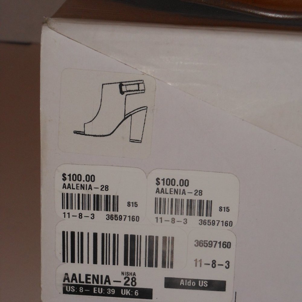 ALDO TAN LEATHER SHOES SIZE 8 MEDIUM-NEW IN BOX - Picture 11 of 11